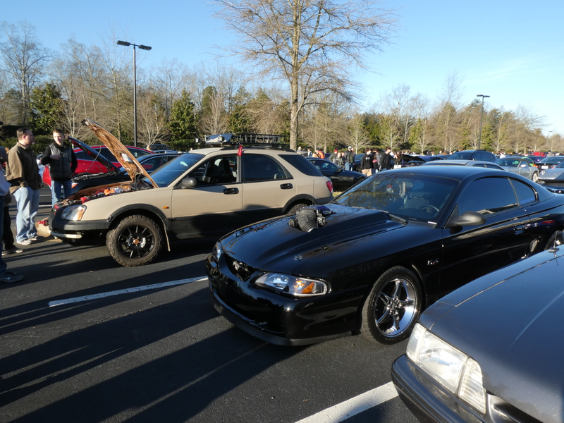 Lifted Subie, and a Mustang with a growth . . . should have a doctor look at that.